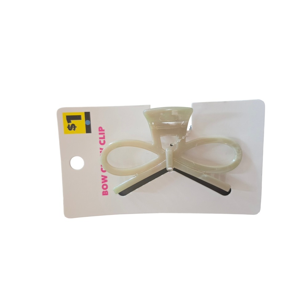 Dollar General Bow Claw Clip Sage Green Plastic Hair Accessory New With Tags